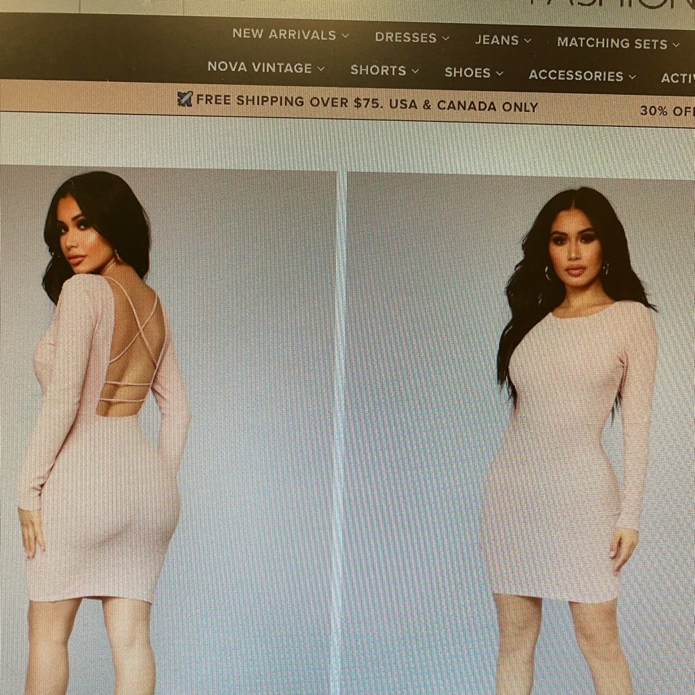 Rose Pink Open Back Dress